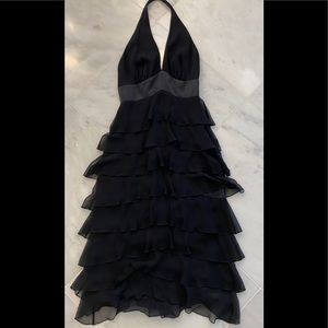 Laundry silk black halter dress.